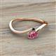2 - Lucie Bold Oval Cut Pink Tourmaline and Round London Blue Topaz 2 Stone Promise Ring 