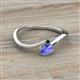 2 - Lucie Bold Oval Cut Tanzanite and Round London Blue Topaz 2 Stone Promise Ring 