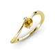 3 - Lucie Bold Oval Cut Citrine and Round Lab Grown Diamond 2 Stone Promise Ring 