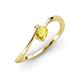 3 - Lucie Bold Oval Cut Yellow Sapphire and Round Lab Grown Diamond 2 Stone Promise Ring 