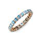4 - Clarissa 3.00 mm Princess Cut Blue Topaz Eternity Band 