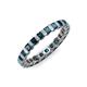 4 - Clarissa 3.00 mm Princess Cut Blue Diamond Eternity Band 