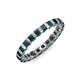 4 - Clarissa 3.00 mm Princess Cut London Blue Topaz Eternity Band 