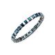 4 - Clarissa 2.50 mm Princess Cut Blue Diamond Eternity Band 