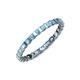 4 - Clarissa 2.50 mm Princess Cut Blue Topaz Eternity Band 