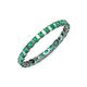 4 - Clarissa 2.50 mm Princess Cut Emerald Eternity Band 