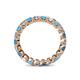 4 - Clarissa 3.00 mm Princess Cut Blue Topaz and Diamond Eternity Band 