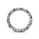 4 - Clarissa 3.00 mm Princess Cut Rhodolite Garnet and Diamond Eternity Band 