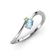 3 - Lucie Bold Oval Cut Aquamarine and Round Peridot 2 Stone Promise Ring 