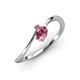 3 - Lucie Bold Oval Cut and Round Pink Tourmaline 2 Stone Promise Ring 