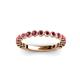 3 - Ashlyn 1.80 mm Ruby 3/4 Eternity Band 