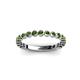 3 - Ashlyn 1.80 mm Green Garnet 3/4 Eternity Band 
