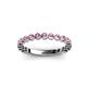 3 - Ashlyn 1.80 mm Pink Tourmaline 3/4 Eternity Band 