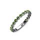 4 - Ashlyn 1.80 mm Green Garnet 3/4 Eternity Band 