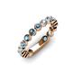 4 - Ashlyn 2.30 mm Blue Topaz 3/4 Eternity Band 