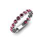 4 - Ashlyn 2.30 mm Ruby 3/4 Eternity Band 