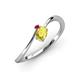 3 - Lucie Bold Oval Cut Yellow Sapphire and Round Ruby 2 Stone Promise Ring 