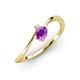 3 - Lucie Bold Oval Cut Amethyst and Round White Sapphire 2 Stone Promise Ring 