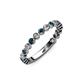3 - Ashlyn 1.80 mm Blue and White Diamond 3/4 Eternity Band 