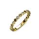 3 - Ashlyn 1.80 mm Smoky Quartz and Diamond 3/4 Eternity Band 