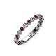 3 - Ashlyn 1.80 mm Red Garnet and Diamond 3/4 Eternity Band 