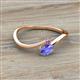 2 - Lucie Bold Oval Cut Tanzanite and Round Amethyst 2 Stone Promise Ring 