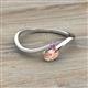 2 - Lucie Bold Oval Cut Morganite and Round Amethyst 2 Stone Promise Ring 