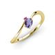 3 - Lucie Bold Oval Cut Iolite and Round Amethyst 2 Stone Promise Ring 