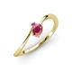 3 - Lucie Bold Oval Cut Rhodolite Garnet and Round Amethyst 2 Stone Promise Ring 