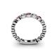 4 - Ashlyn 2.30 mm Red Garnet and Diamond 3/4 Eternity Band 