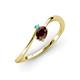 3 - Lucie Bold Oval Cut Red Garnet and Round Blue Topaz 2 Stone Promise Ring 