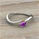 2 - Lucie Bold Oval Cut Amethyst and Round Citrine 2 Stone Promise Ring 