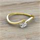 2 - Lucie Bold Oval Cut Lab Grown Diamond and Round Citrine 2 Stone Promise Ring 