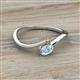 2 - Lucie Bold Oval Cut Aquamarine and Round Citrine 2 Stone Promise Ring 