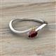 2 - Lucie Bold Oval Cut Red Garnet and Round Citrine 2 Stone Promise Ring 