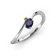 3 - Lucie Bold Oval Cut Blue Sapphire and Round Citrine 2 Stone Promise Ring 