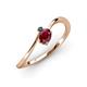 3 - Lucie Bold Oval Cut Ruby and Round London Blue Topaz 2 Stone Promise Ring 