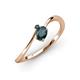 3 - Lucie Bold Oval Cut and Round London Blue Topaz 2 Stone Promise Ring 