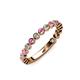 3 - Ashlyn 1.80 mm Pink Sapphire and Lab Grown Diamond 3/4 Eternity Band 