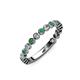 3 - Ashlyn 1.80 mm Emerald and Lab Grown Diamond 3/4 Eternity Band 