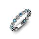 3 - Ashlyn 2.30 mm London Blue Topaz and Lab Grown Diamond 3/4 Eternity Band 