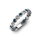 3 - Ashlyn 2.30 mm Blue Diamond and Lab Grown Diamond 3/4 Eternity Band 