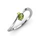3 - Lucie Bold Oval Cut Peridot and Round Yellow Sapphire 2 Stone Promise Ring 