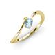3 - Lucie Bold Oval Cut Aquamarine and Round Yellow Sapphire 2 Stone Promise Ring 