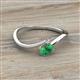 2 - Lucie Bold Oval Cut Emerald and Round Diamond 2 Stone Promise Ring 