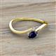 2 - Lucie Bold Oval Cut Blue Sapphire and Round Diamond 2 Stone Promise Ring 
