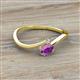 2 - Lucie Bold Oval Cut Amethyst and Round Diamond 2 Stone Promise Ring 