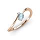 3 - Lucie Bold Oval Cut Aquamarine and Round Diamond 2 Stone Promise Ring 
