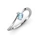 3 - Lucie Bold Oval Cut Aquamarine and Round Diamond 2 Stone Promise Ring 