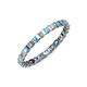 3 - Clarissa 2.50 mm Princess Cut Blue Topaz and Diamond Eternity Band 